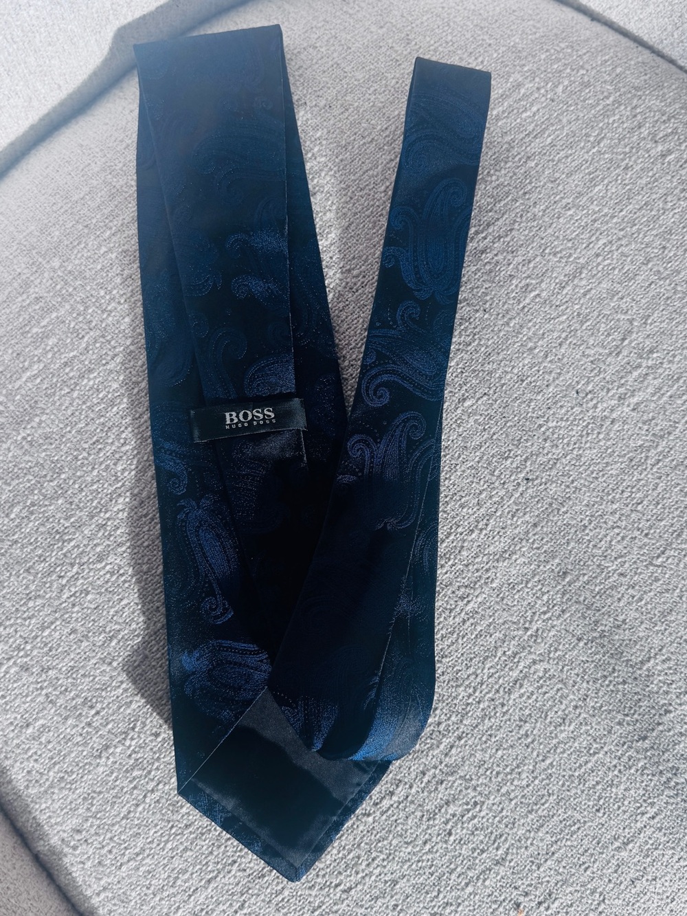 BOSS Men's Dark Blue Paisley Silk Tie